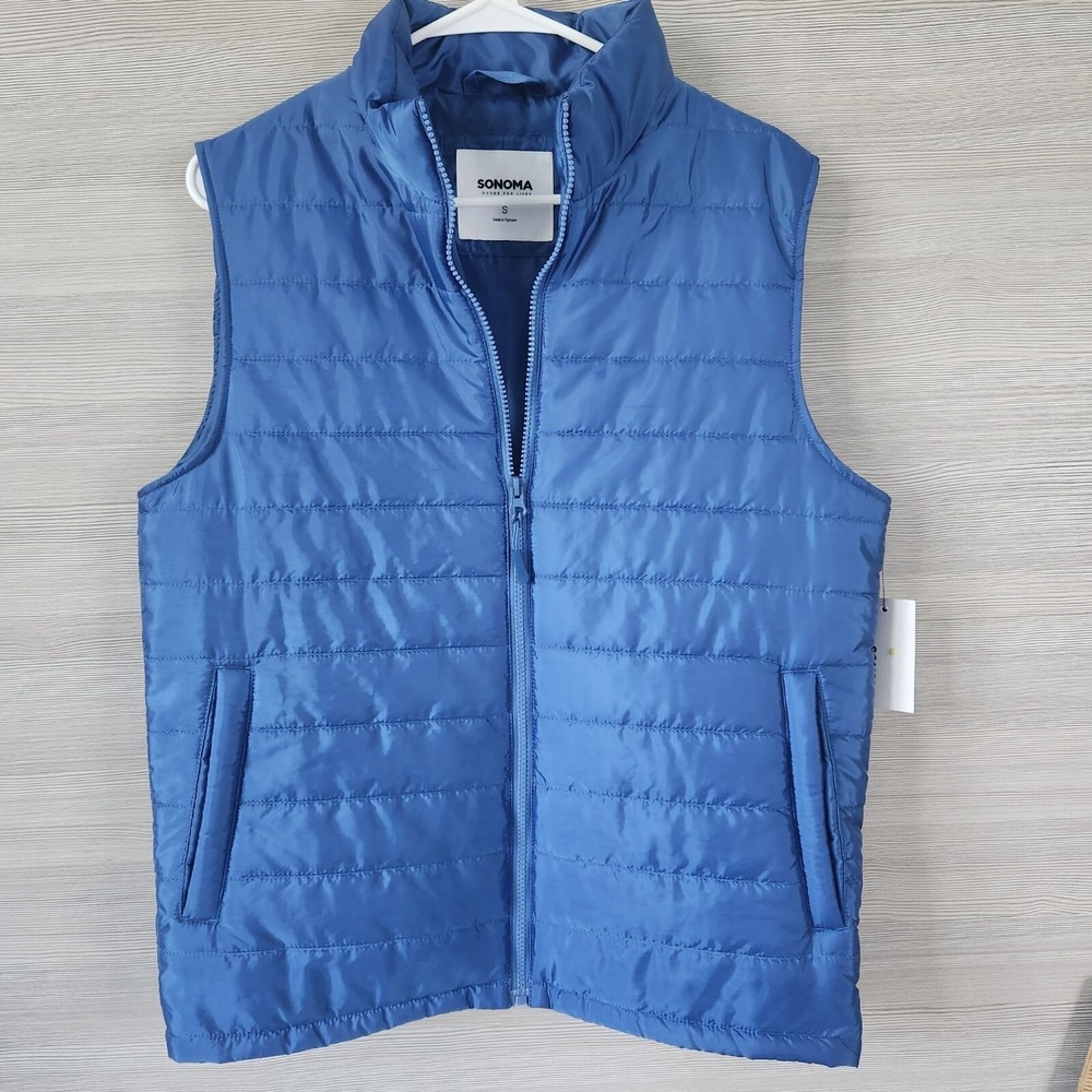 Sonoma‎ Sky Blue Sadie Stream Puffer Vest Men's Small New with Tags NWT